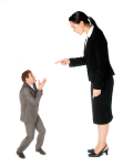 Woman over man